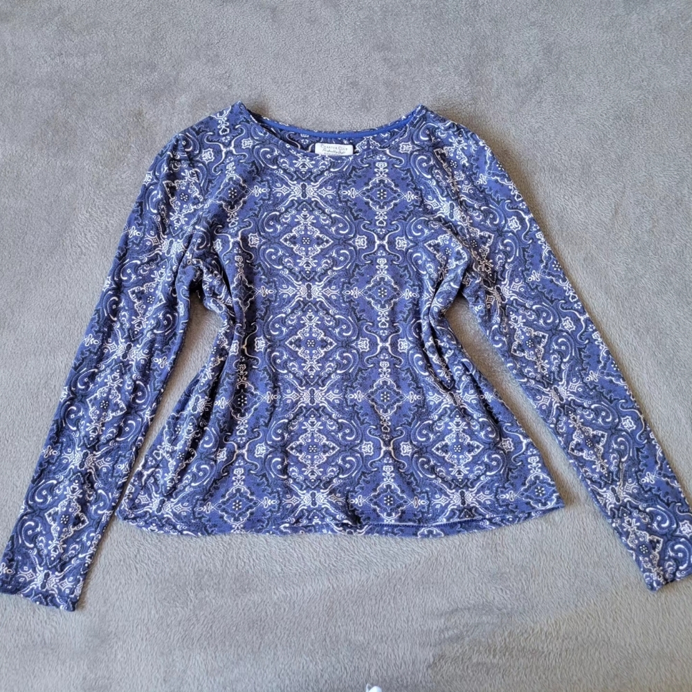 vintage charter club blue long sleeve